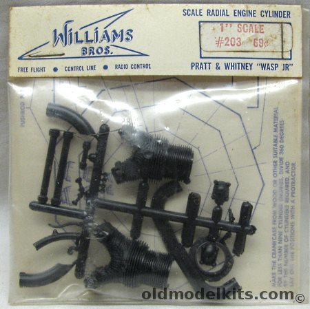 Williams Brothers 1/8 Pratt & Whitney Wasp Jr Engine Cylinder Kit - For Large Scale RC Aircraft - Bagged, 203 plastic model kit
